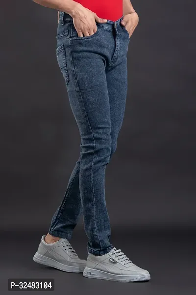 Elegant Denim Solid Jeans For Men And Boys-thumb3