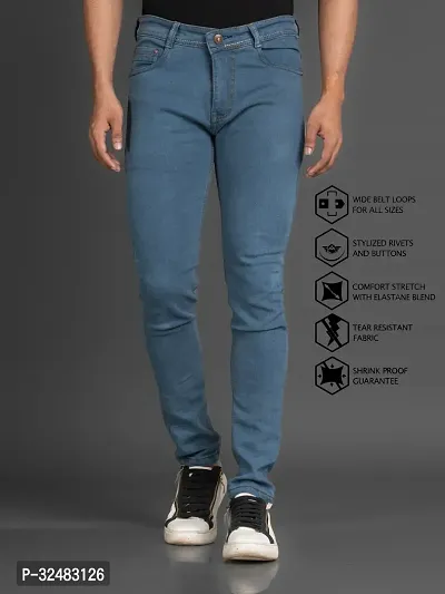 Elegant Denim Solid Jeans For Men And Boys