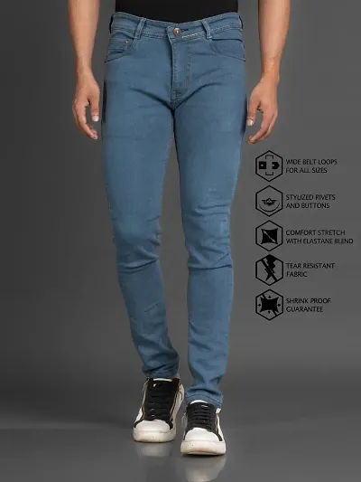 Stylish Lzard Slim Fit Grey Denim Jeans for Men