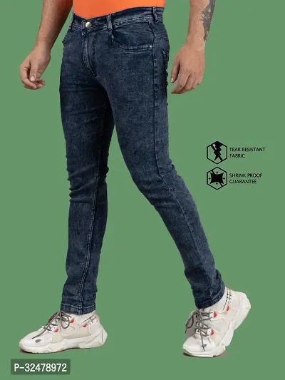 Comfortable Grey Denim Mid-Rise Jeans For Men-thumb0