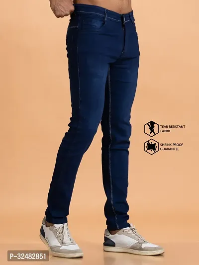 Elegant Denim Solid Jeans For Men And Boys-thumb2