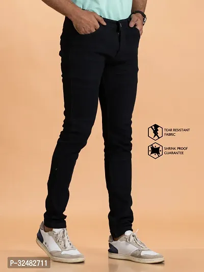 Elegant Denim Solid Jeans For Men And Boys-thumb3