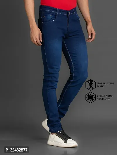 Elegant Denim Solid Jeans For Men And Boys-thumb3