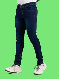 Comfortable Blue Denim Mid-Rise Jeans For Men-thumb3