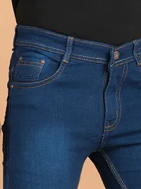 Comfortable Blue Denim Mid-Rise Jeans For Men-thumb3