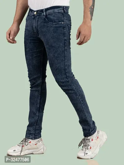 Comfortable Grey Denim Mid-Rise Jeans For Men-thumb0