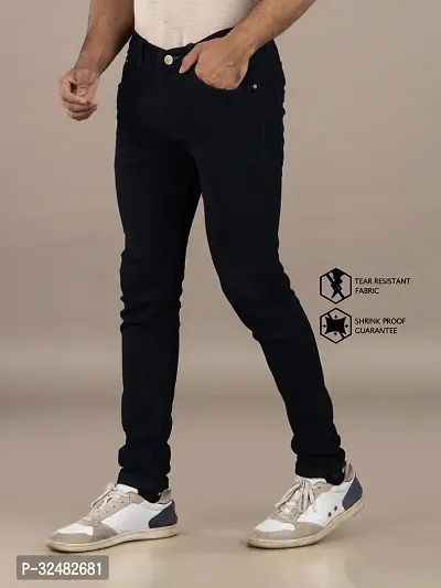 Elegant Denim Solid Jeans For Men And Boys-thumb4