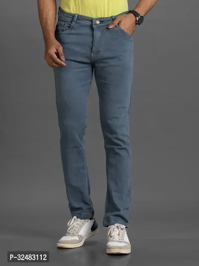 Elegant Denim Solid Jeans For Men And Boys-thumb0