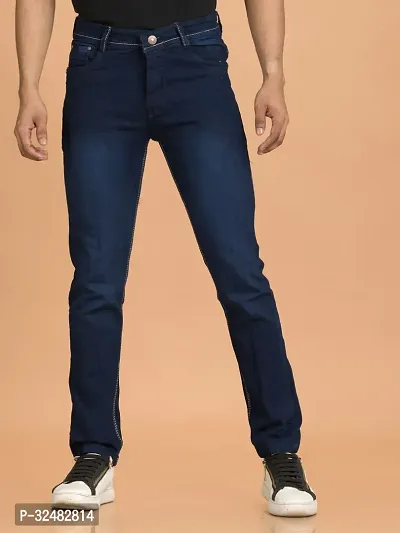 Elegant Denim Solid Jeans For Men And Boys