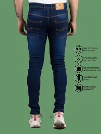 Stylish Blue Denim Solid Mid-Rise Jeans For Men-thumb1