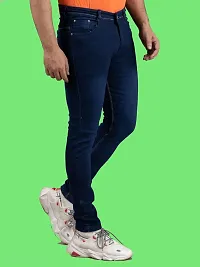 Comfortable Blue Denim Mid-Rise Jeans For Men-thumb2