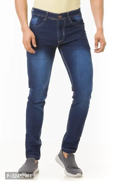 Elegant Denim Solid Jeans For Men And Boys-thumb0