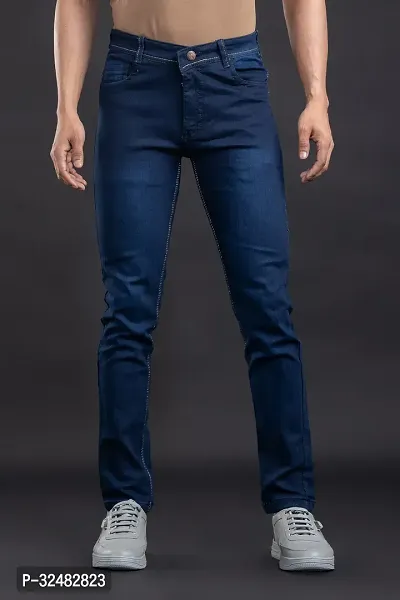 Elegant Denim Solid Jeans For Men And Boys