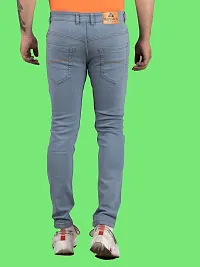 Comfortable Grey Denim Mid-Rise Jeans For Men-thumb1