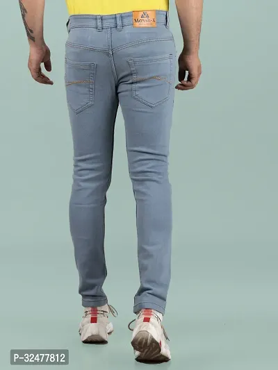 Comfortable Grey Denim Mid-Rise Jeans For Men-thumb2