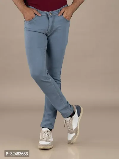 Elegant Denim Solid Jeans For Men And Boys