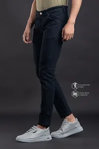 Comfortable Black Denim Mid-Rise Jeans For Men-thumb2