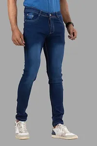 Comfortable Blue Denim Mid-Rise Jeans For Men-thumb2