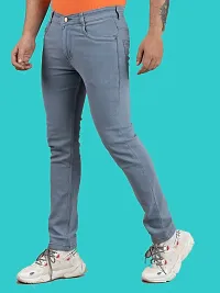 Comfortable Grey Denim Mid-Rise Jeans For Men-thumb3