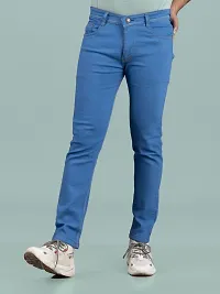 Comfortable Blue Denim Mid-Rise Jeans For Men-thumb3