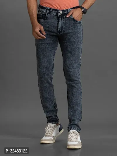 Elegant Denim Solid Jeans For Men And Boys-thumb0