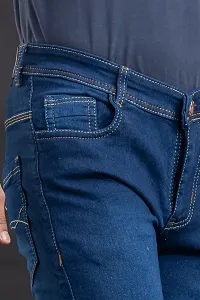 Comfortable Blue Denim Mid-Rise Jeans For Men-thumb3