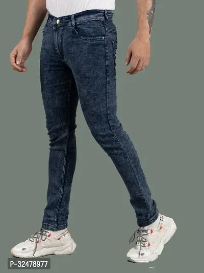 Comfortable Grey Denim Mid-Rise Jeans For Men-thumb0