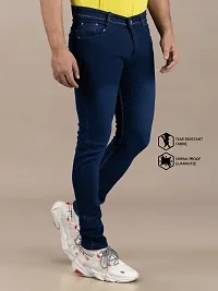 Comfortable Blue Denim Mid-Rise Jeans For Men-thumb2