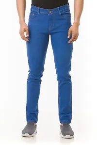 Comfortable Blue Denim Mid-Rise Jeans For Men-thumb1