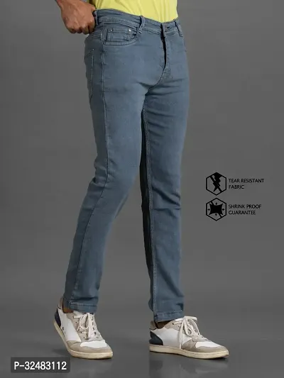 Elegant Denim Solid Jeans For Men And Boys-thumb3