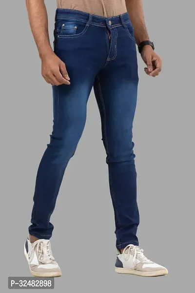 Elegant Denim Solid Jeans For Men And Boys-thumb3