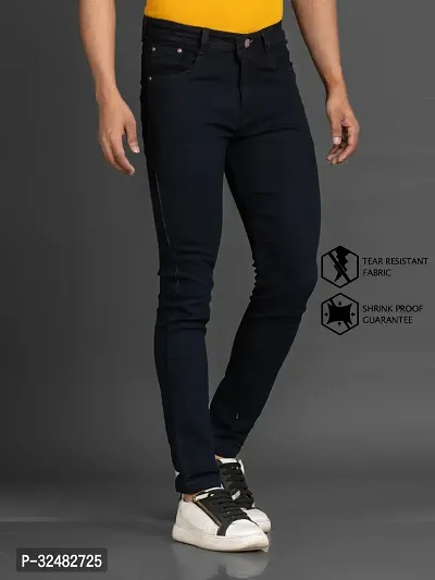 Elegant Denim Solid Jeans For Men And Boys-thumb3