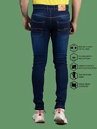 Comfortable Blue Denim Mid-Rise Jeans For Men-thumb1