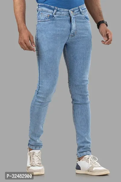 Elegant Denim Solid Jeans For Men And Boys-thumb3