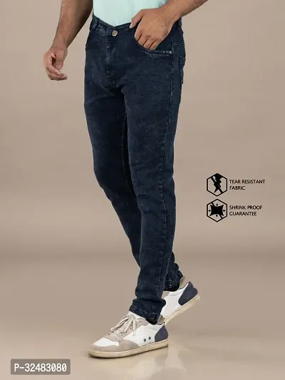 Elegant Denim Solid Jeans For Men And Boys-thumb5