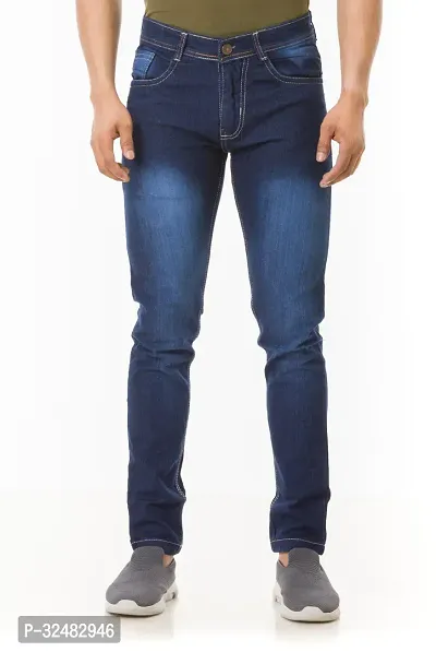 Elegant Denim Solid Jeans For Men And Boys