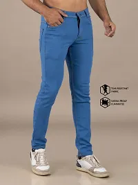 Comfortable Blue Denim Mid-Rise Jeans For Men-thumb2