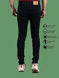 Stylish Black Denim Solid Mid-Rise Jeans For Men-thumb1