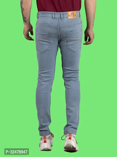 Comfortable Grey Denim Mid-Rise Jeans For Men-thumb2