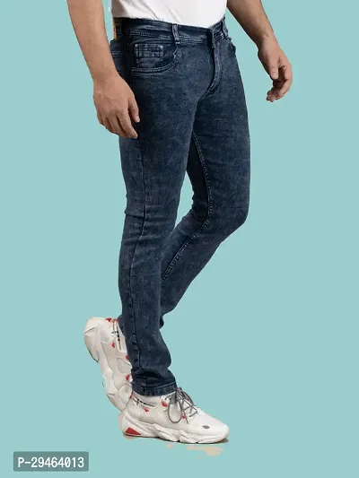 Stylish Grey Denim Solid Mid-Rise Jeans For Men-thumb3