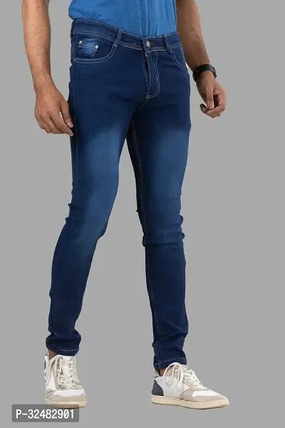 Elegant Denim Solid Jeans For Men And Boys-thumb3