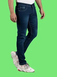 Comfortable Blue Denim Mid-Rise Jeans For Men-thumb2