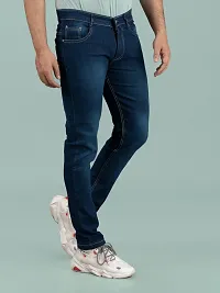 Comfortable Blue Denim Mid-Rise Jeans For Men-thumb2