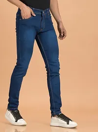 Comfortable Blue Denim Mid-Rise Jeans For Men-thumb2