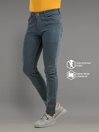 Comfortable Grey Denim Mid-Rise Jeans For Men-thumb2