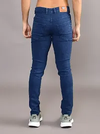 Stylish Blue Denim Solid Mid-Rise Jeans For Men-thumb2