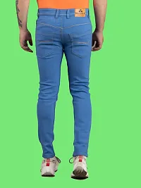 Comfortable Blue Denim Mid-Rise Jeans For Men-thumb1