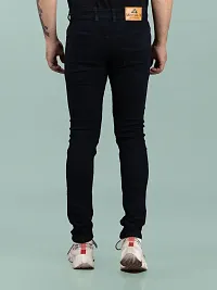 Stylish Black Denim Solid Mid-Rise Jeans For Men-thumb1