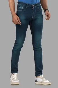 Comfortable Blue Denim Mid-Rise Jeans For Men-thumb2