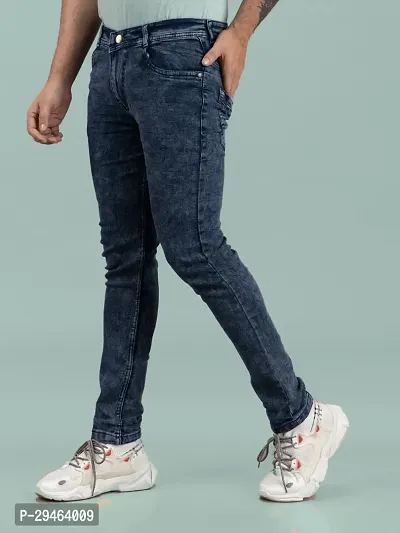 Stylish Grey Denim Solid Mid-Rise Jeans For Men